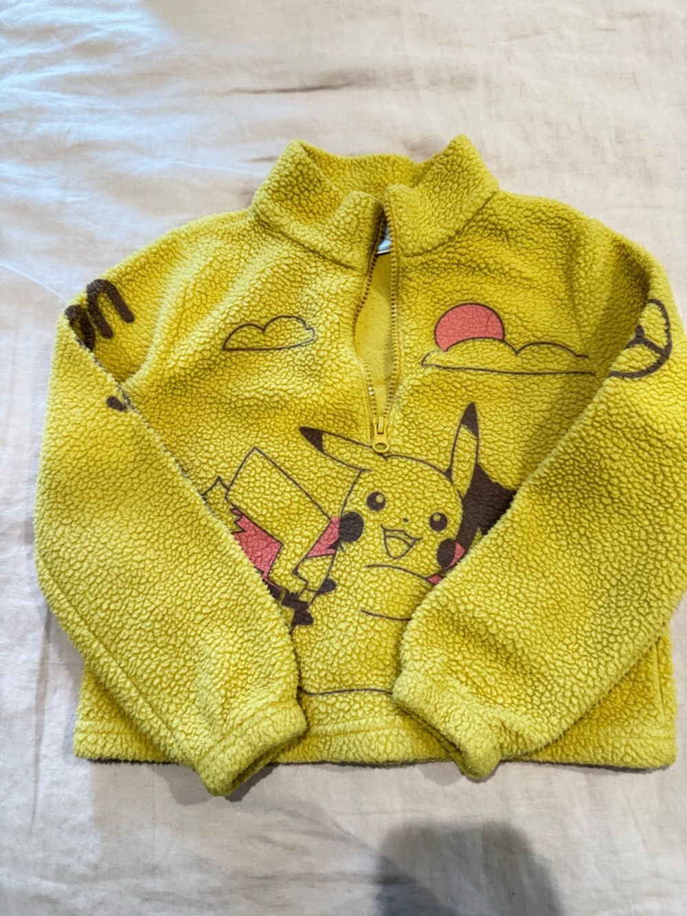 Pokemon Yellow Pikachu Sherpa Half-Zip Pullover